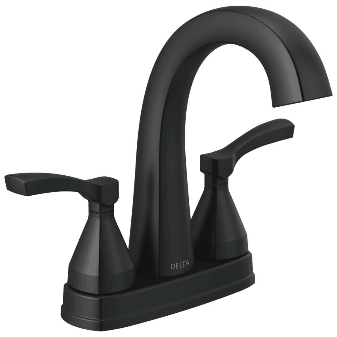 Delta Faucet Stryke Two Handle Centerset Bathroom Faucet - Matte Black by Delta Faucet
