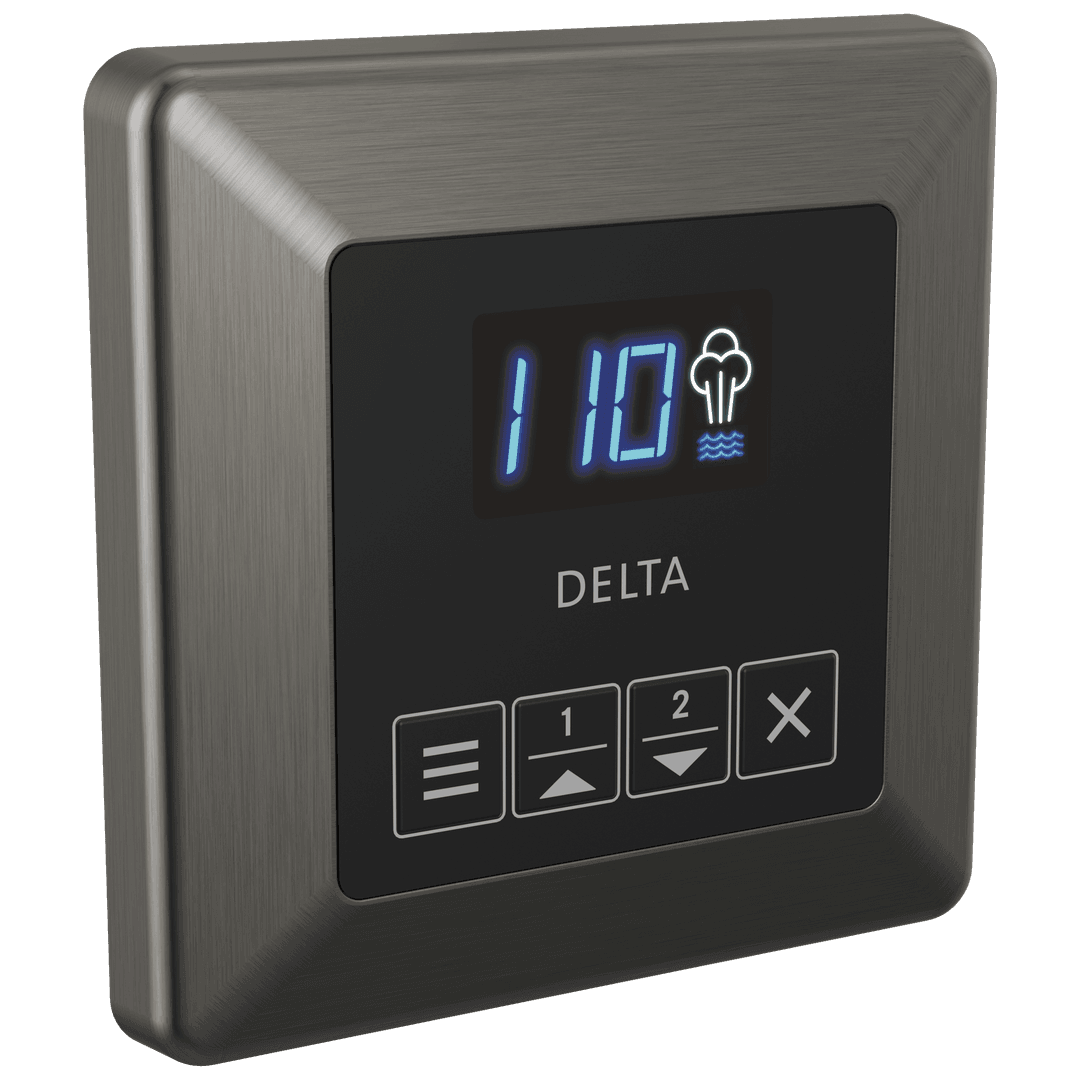 Delta Faucet Universal Showering Components Square Steam Control - Lumicoat Black Stainless by Delta Faucet