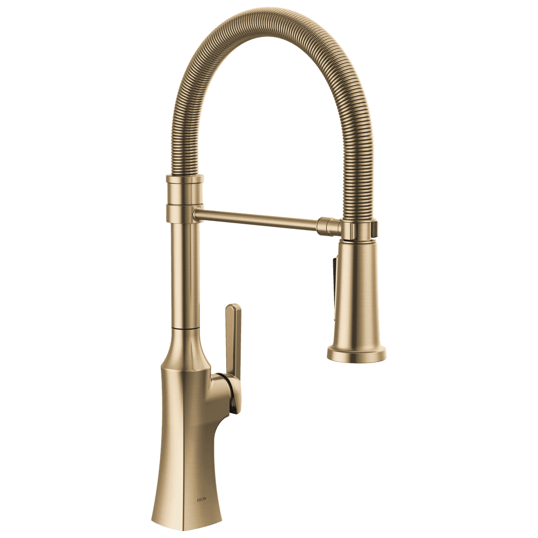 ErmeloE Single Handle Pull-Down Spring Kitchen Faucet by Delta Faucet