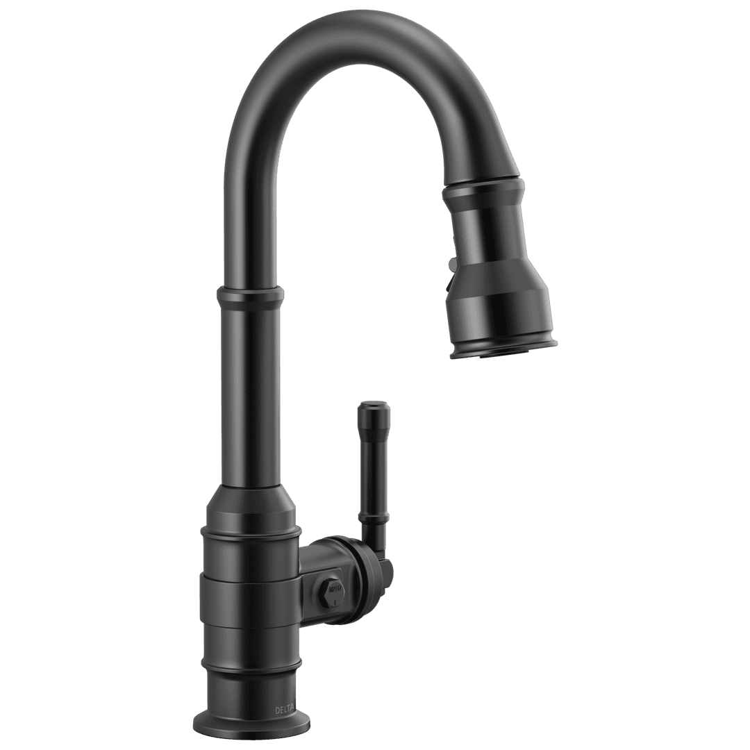 BroderickE Single Handle Pull-Down Bar/Prep Faucet - Matte Black by Delta Faucet