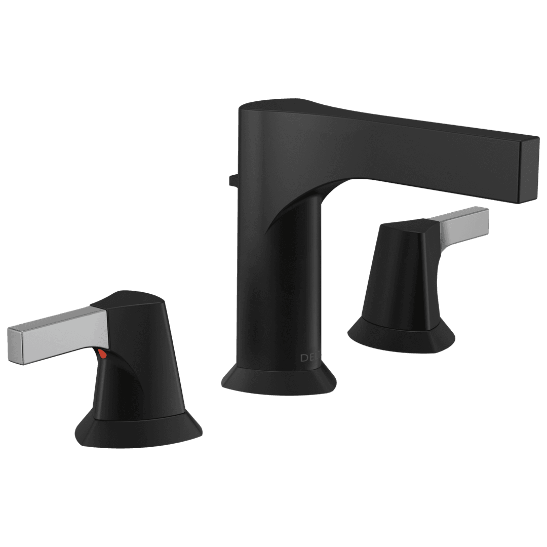 Delta Faucet Zura Two Handle Widespread Bathroom Faucet - Chrome Matte Black by Delta Faucet