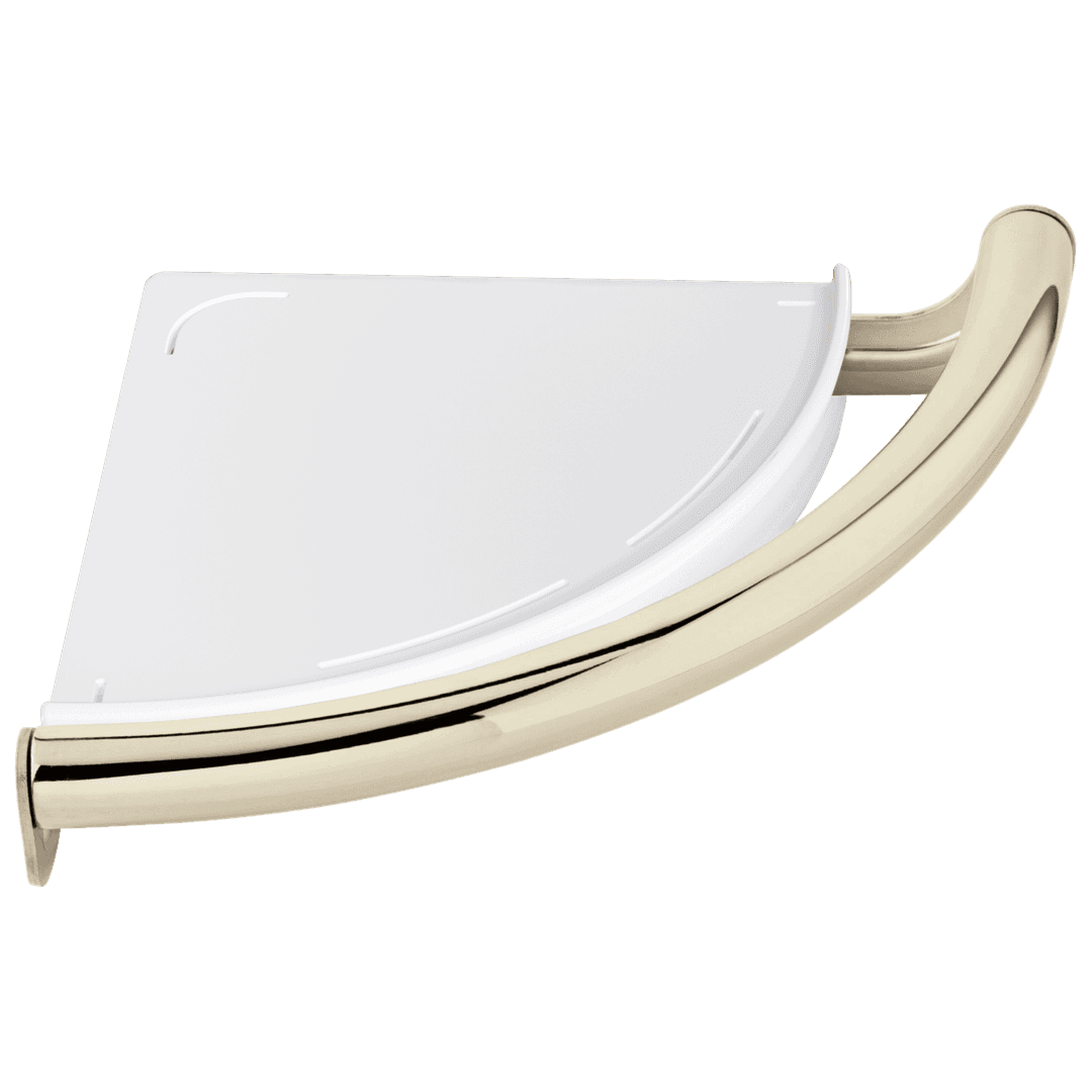 BathSafety Contemporary Corner Shelf with Assist Bar - Polished Nickel by Delta Faucet