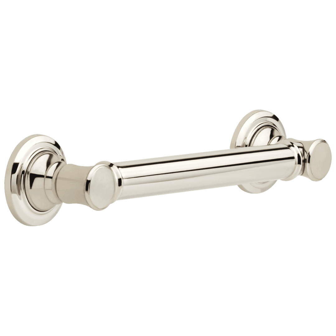 BathSafety 12'' Traditional Decorative ADA Grab Bar - Polished Nickel by Delta Faucet