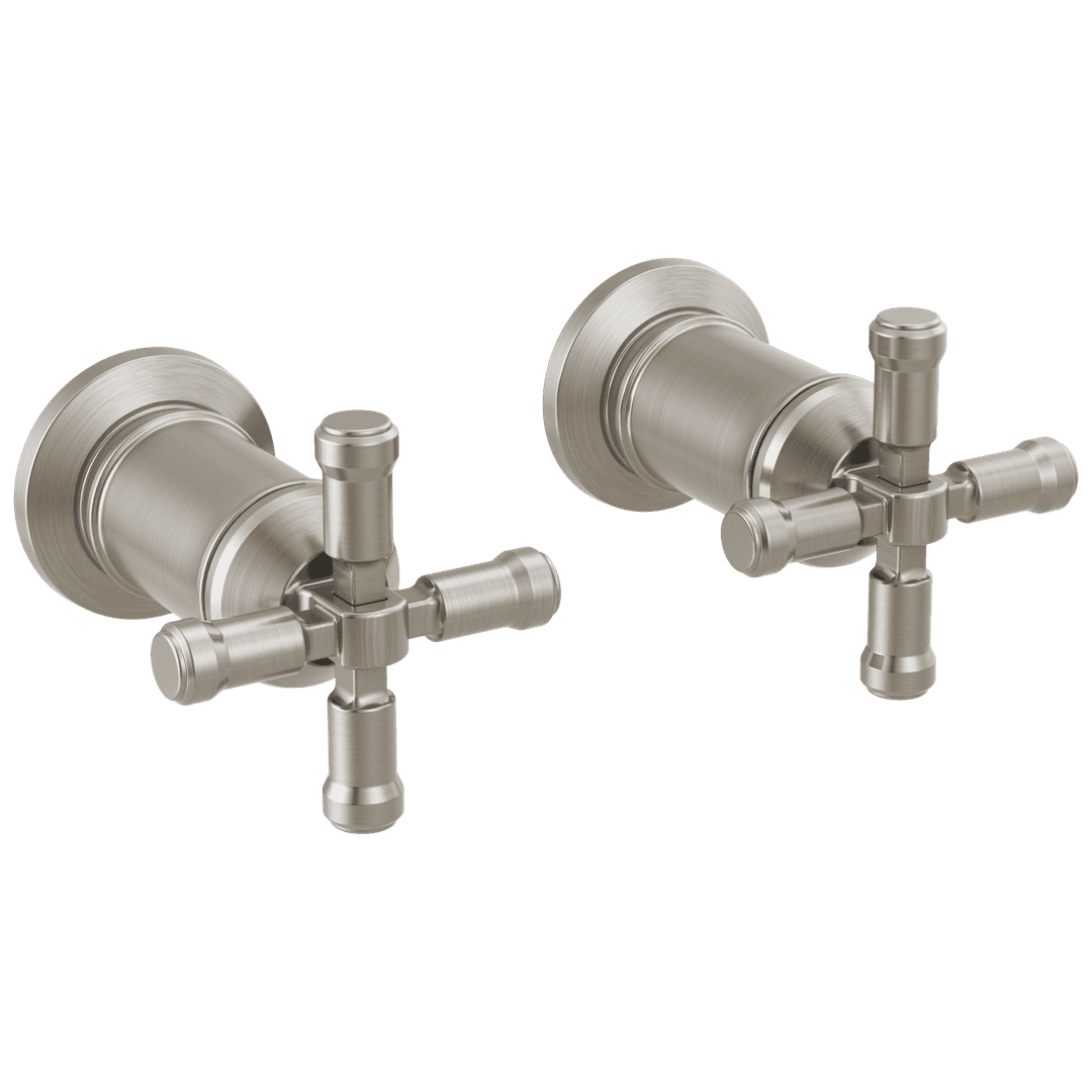 BroderickE Wall Mount Bathroom Faucet Handle Kit-Cross - Lumicoat Stainless by Delta Faucet