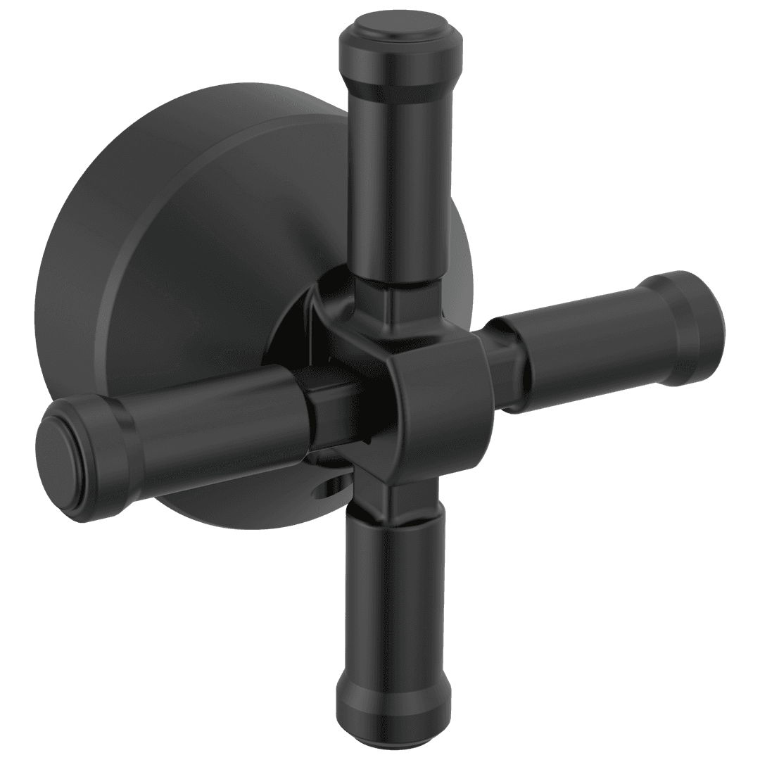 BroderickE Free Standing Tub Filler Handle Kit-Cross - Matte Black by Delta Faucet