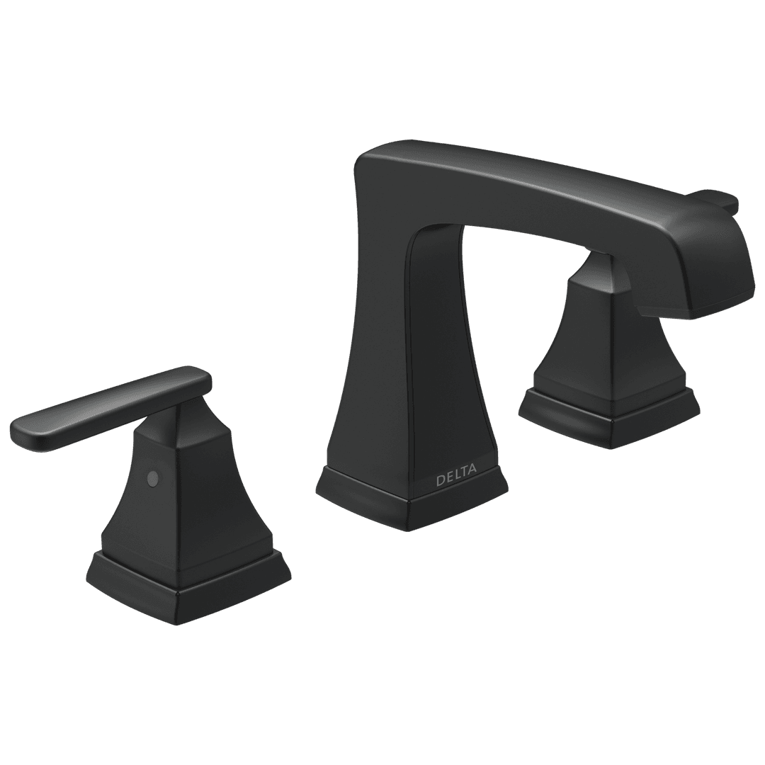 Ashlyn Two Handle Widespread Lavatory Faucet - Metal Pop-Up - Matte Black by Delta Faucet