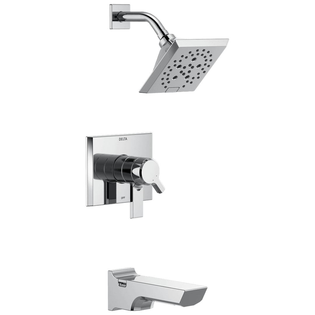 Delta Faucet Pivotale Monitor 17 Series H2okinetictub And Shower Trim - Lumicoat - Chrome by Delta Faucet