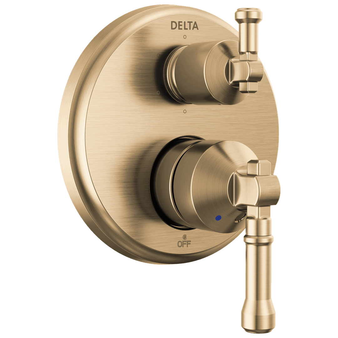 BroderickE 14 Series Integrated Diverter Trim 6-Setting - Lumicoat Champagne Bronze by Delta Faucet