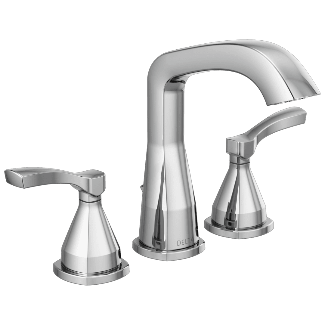 Delta Faucet Stryke Two Handle Widespread Bathroom Faucet With Pop-up Drain - Lumicoat - Chrome by Delta Faucet