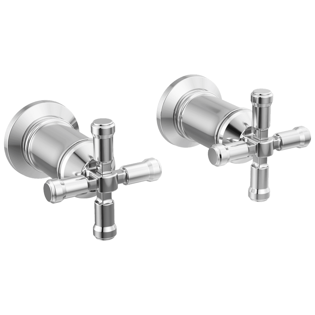 BroderickE Wall Mount Bathroom Faucet Handle Kit-Cross - Lumicoat Chrome by Delta Faucet