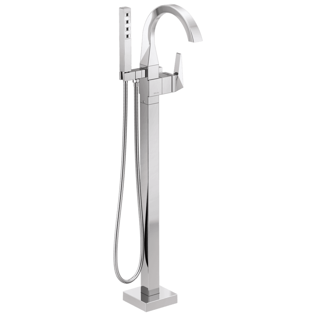 Delta Faucet TrillianE Single Handle Floor Mount Tub Filler Trim - Lumicoat Chrome by Delta Faucet
