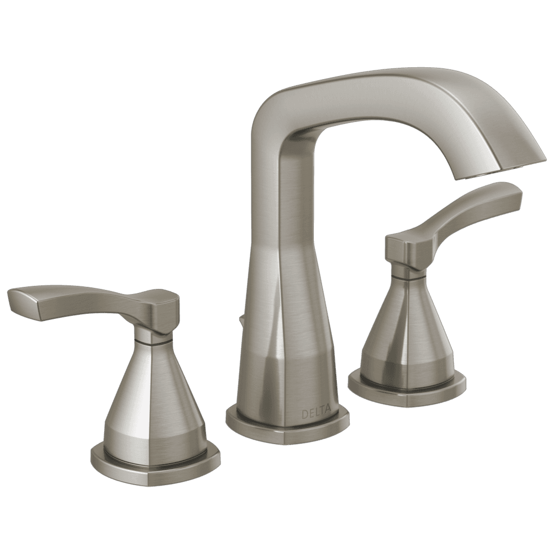 Delta Faucet Stryke Two Handle Widespread Bathroom Faucet With Pop-up Drain - Lumicoat - Stainless by Delta Faucet
