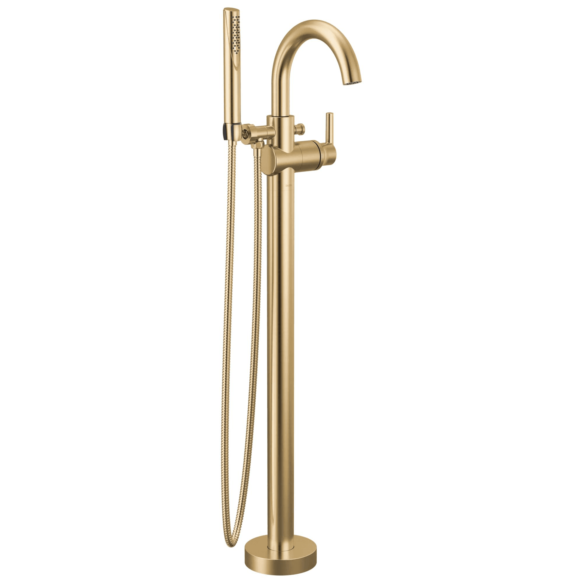Delta Faucet Trinsic Single Handle Floor Mount Tub Filler Trim with Hand Shower - Champagne Bronze by Delta Faucet