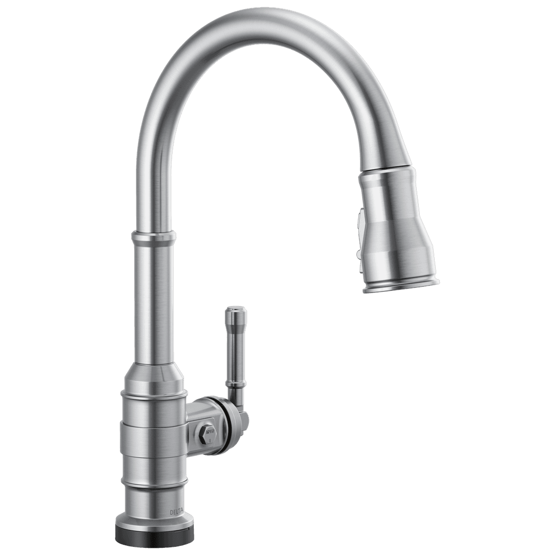 BroderickE Touch2O Technology Kitchen Faucet with Touchless Technology - Arctic Stainless by Delta Faucet