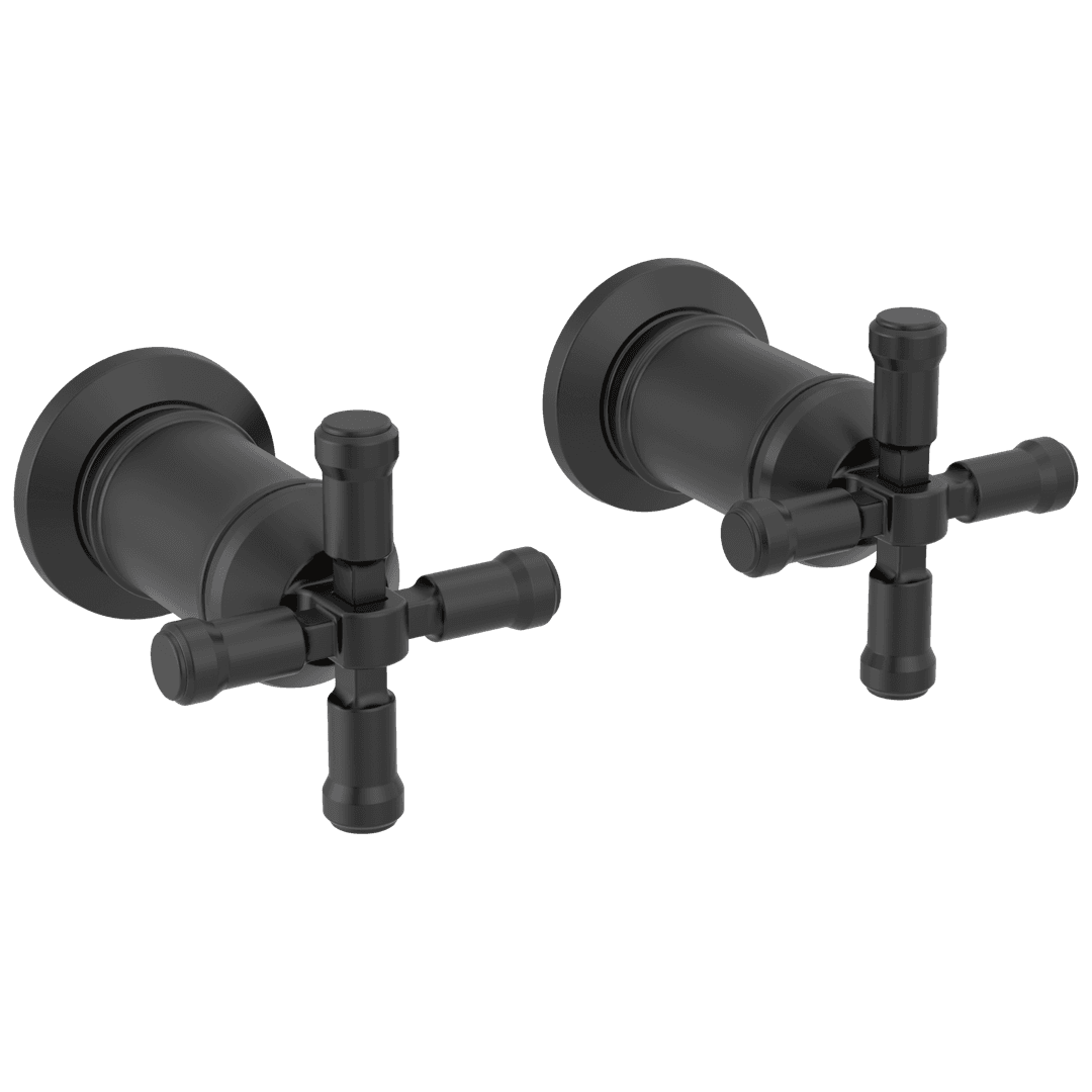 BroderickE Wall Mount Bathroom Faucet Handle Kit-Cross - Matte Black by Delta Faucet