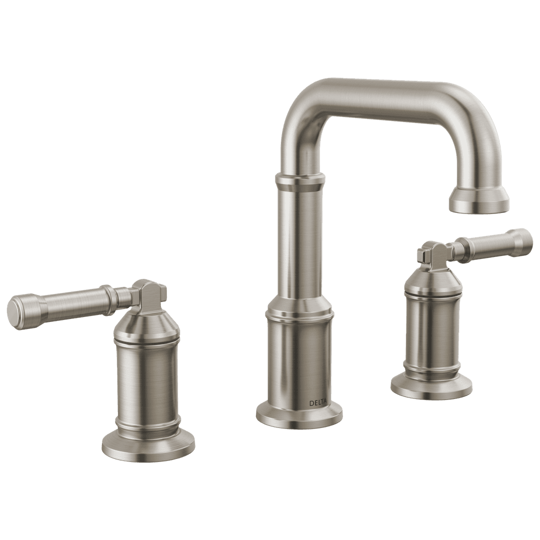 BroderickE Two Handle Widespread Bathroom Faucet - Lumicoat Stainless by Delta Faucet