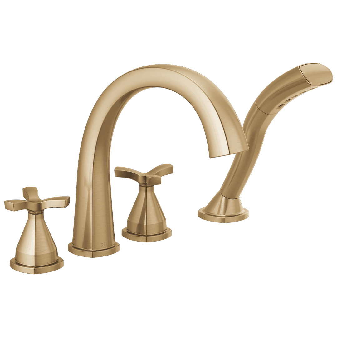 Delta Faucet Stryke Roman Tub Trim With Hand Shower - Lumicoat Champagne - Bronze by Delta Faucet