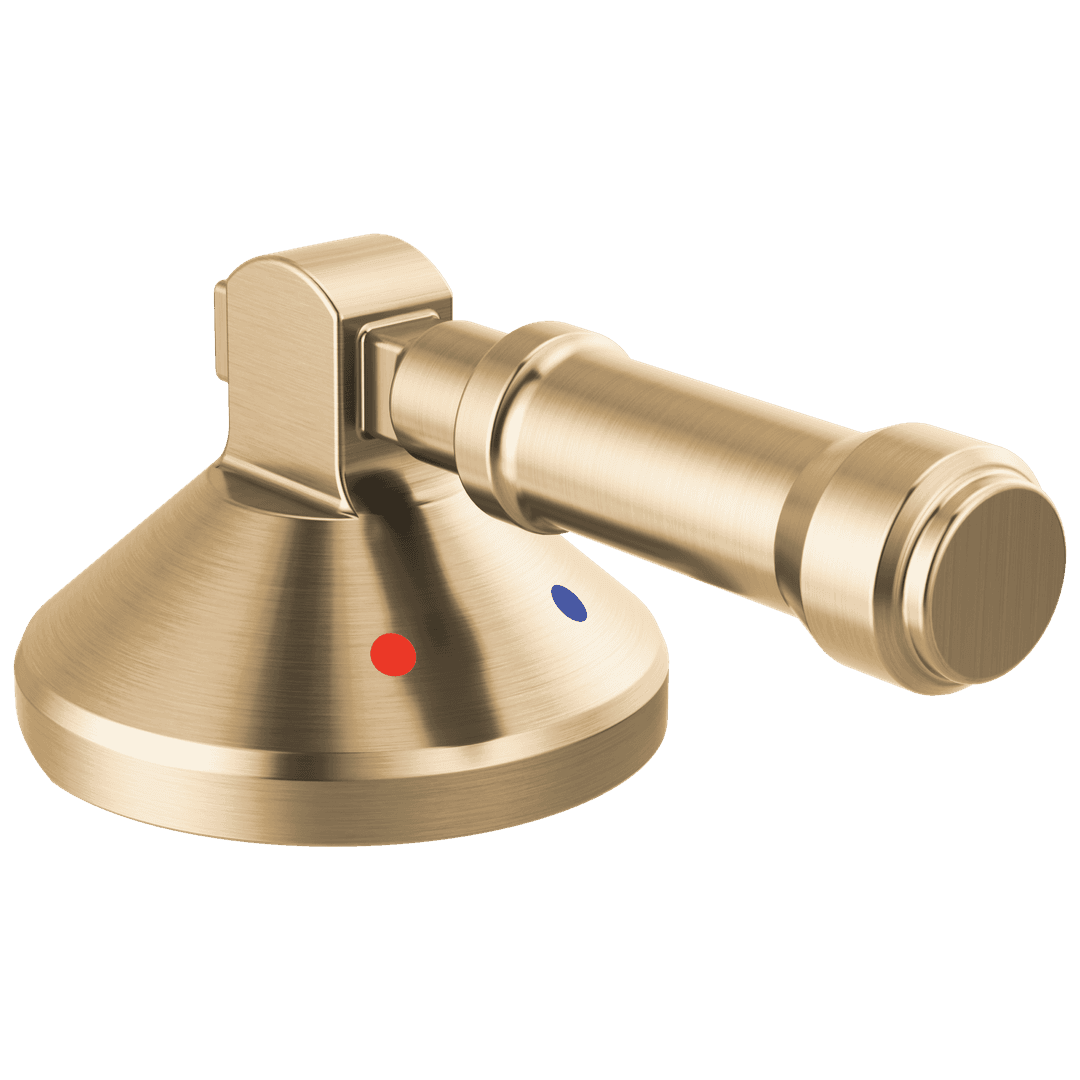 BroderickE 3-Hole Roman Tub w/Hand Shower - Handle Kit-Level - Lumicoat Champagne Bronze by Delta Faucet