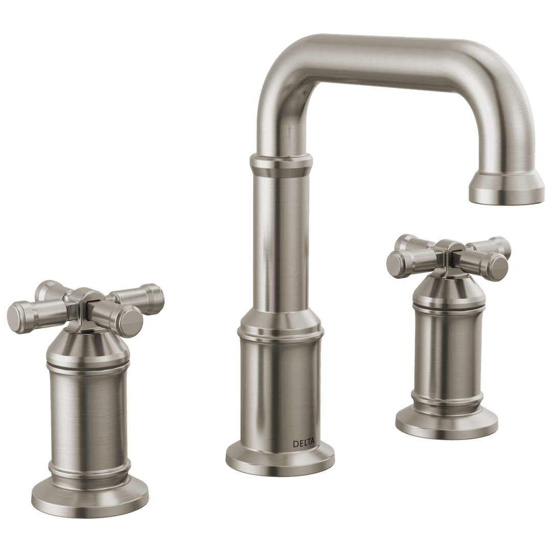 BroderickE Two Handle Widespread Bathroom Faucet - Lumicoat Stainless by Delta Faucet