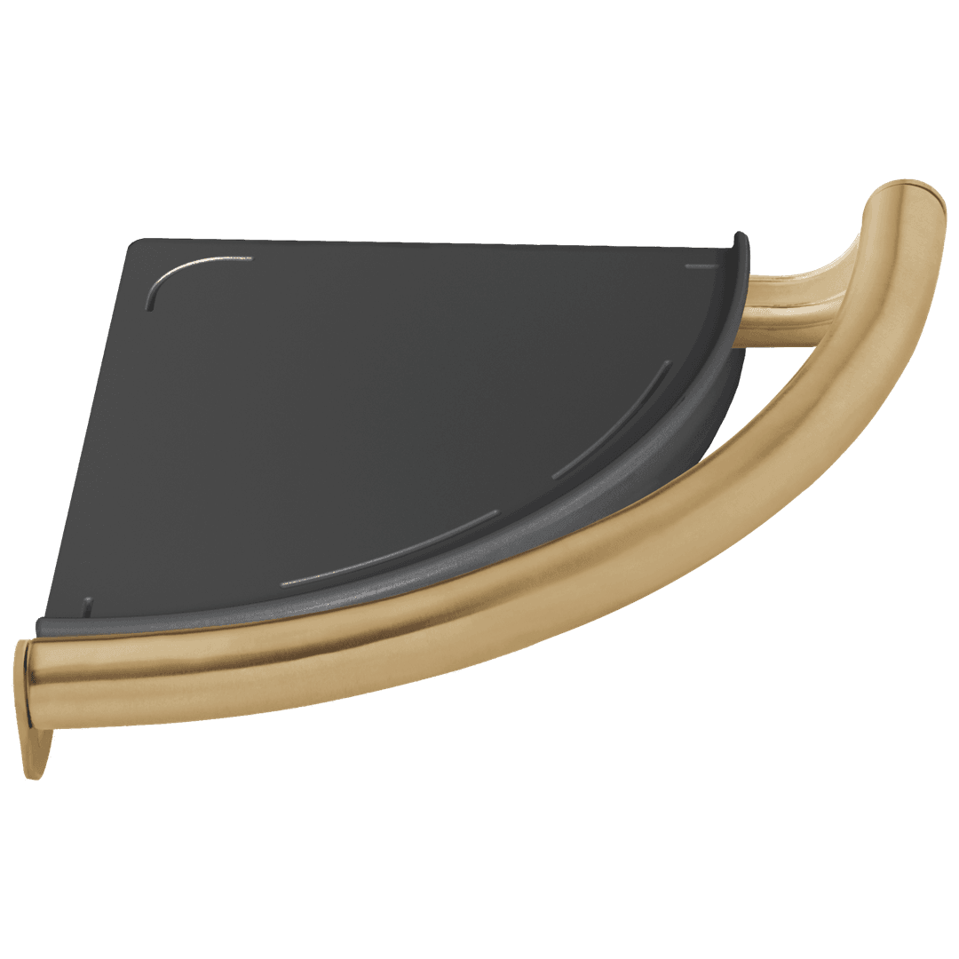 BathSafety Contemporary Corner Shelf with Assist Bar - Champagne Bronze by Delta Faucet