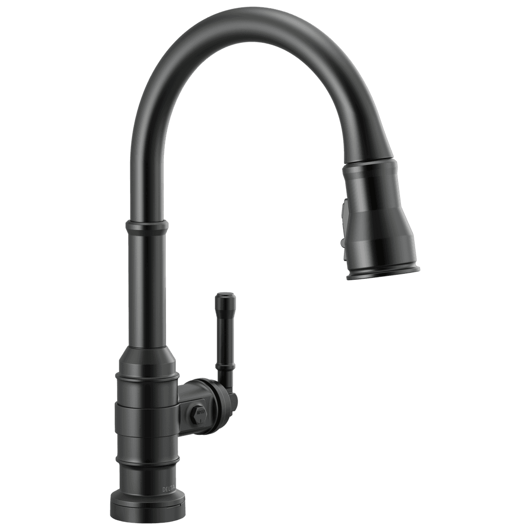 BroderickE Single Handle Pull-Down Kitchen Faucet With Touch2O Technology - Matte Black by Delta Faucet