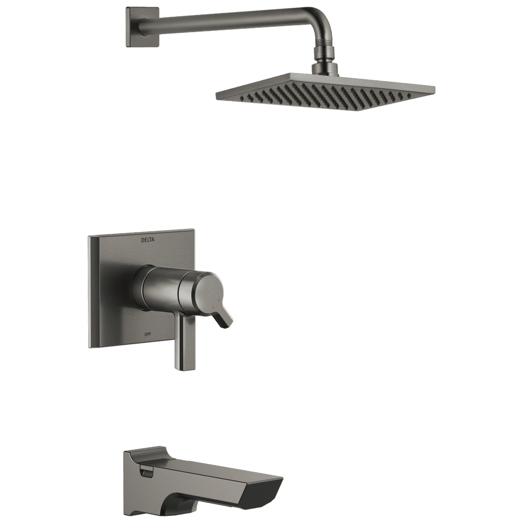 Delta Faucet Pivotale Tempassure 17T Series H2okinetictub & Shower Trim - Lumicoat Black Stainless by Delta Faucet
