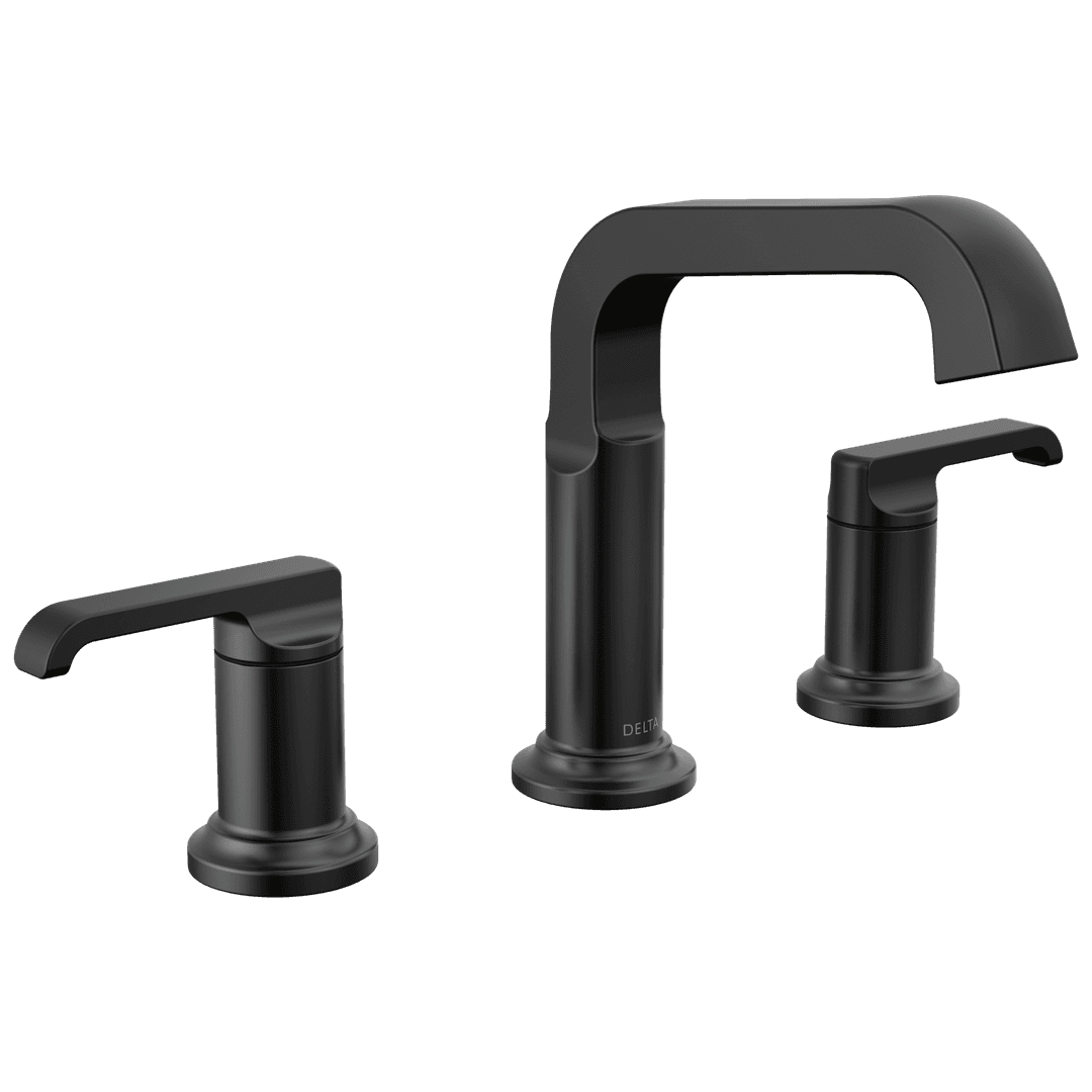 Delta Faucet TetraE Two Handle Widespread Bathroom Faucet - Matte Black by Delta Faucet