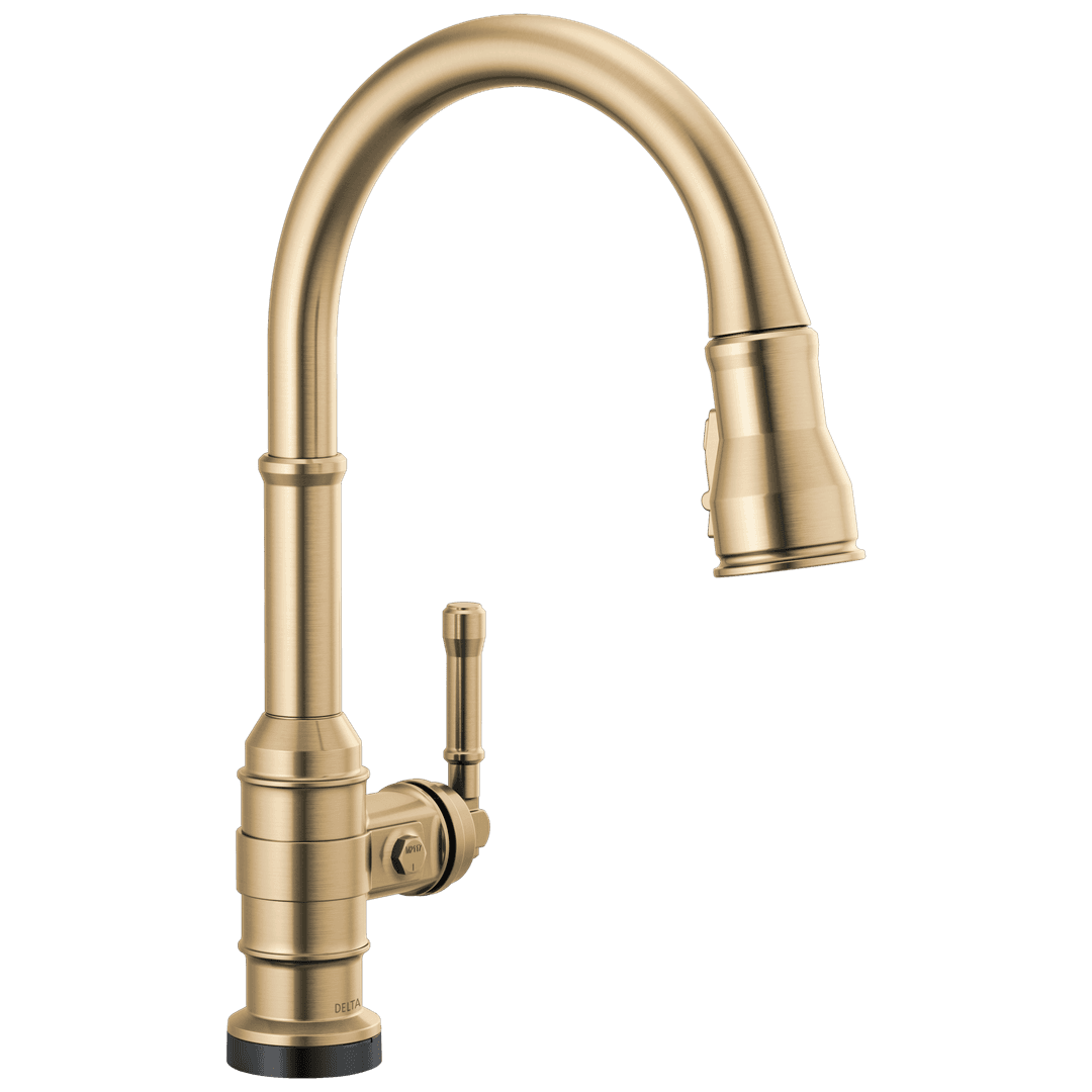 BroderickE Touch2O Technology Kitchen Faucet with Touchless Technology - Champagne Bronze by Delta Faucet