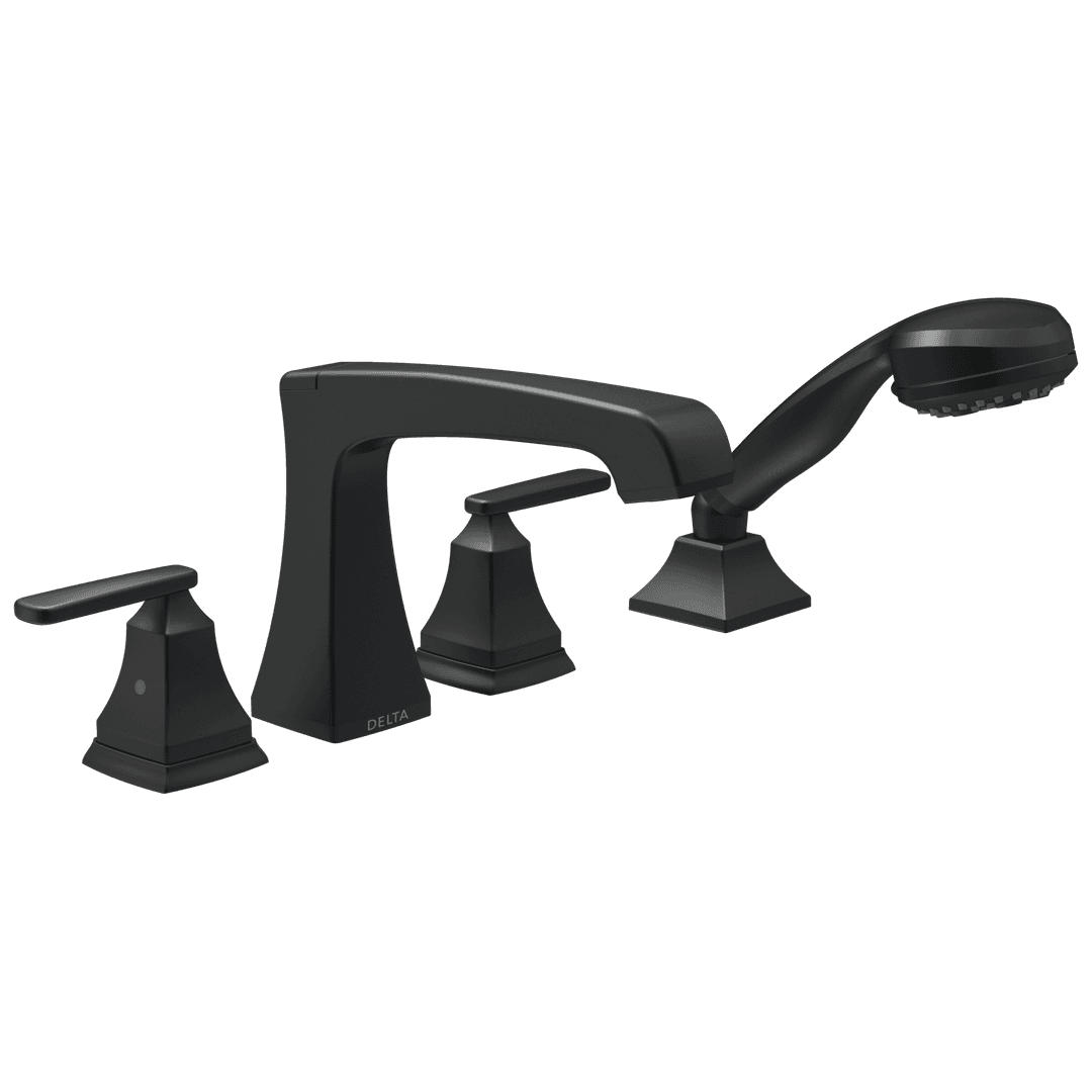 Ashlyn Roman Tub Trim with Hand Shower - Matte Black by Delta Faucet