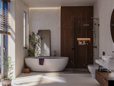 Bath display with soaking tub