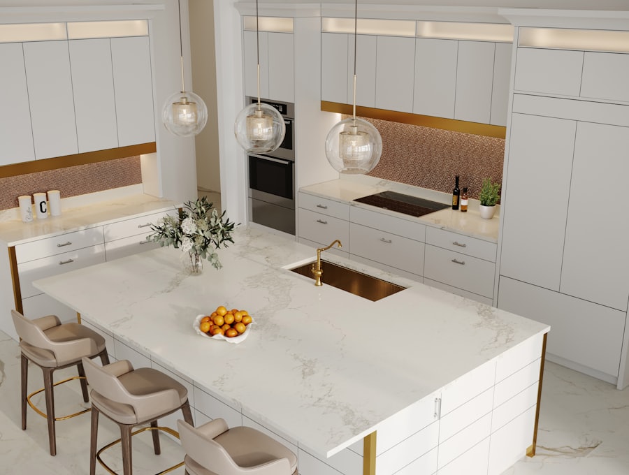 Gerhard's kitchen showroom display with center island
